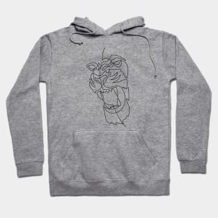 one line tiger face Hoodie